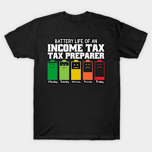 Battery Life Of An Income Tax Preparer T-Shirt